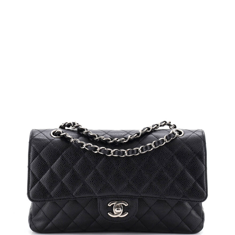 Chanel Medium Classic Double Flap Bag Quilted Caviar